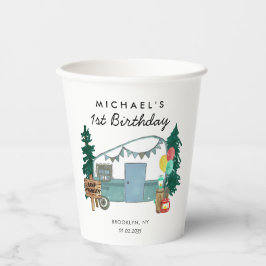 かわいいハッピーキャンパーバンツリーズキャンピング1st誕生日 紙コップ