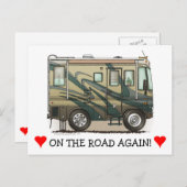 かわいいハッピーキャンパービッグRVコーチモーターホーム ポストカード (正面/裏面)