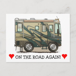 かわいいハッピーキャンパービッグRVコーチモーターホーム ポストカード