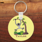 かわいいハッピーギボンエイプアニメイラストレーション キーホルダー (正面)