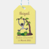 かわいいハッピーギボンエイプアニメイラストレーション ギフトタグ (正面)