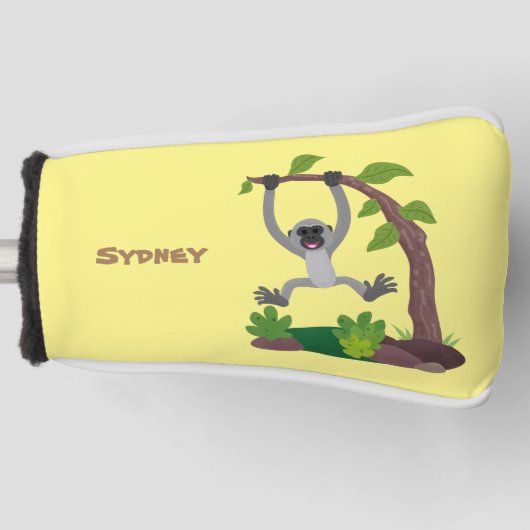 かわいいハッピーギボンエイプアニメイラストレーション ゴルフヘッドカバー (正面)