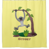 かわいいハッピーギボンエイプアニメイラストレーション シャワーカーテン (正面)