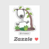 かわいいハッピーギボンエイプアニメイラストレーション シール (シート)