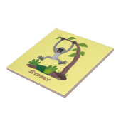 かわいいハッピーギボンエイプアニメイラストレーション タイル (側面)