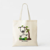 かわいいハッピーギボンエイプアニメイラストレーション トートバッグ (裏面)