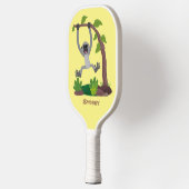 かわいいハッピーギボンエイプアニメイラストレーション ピックルボールラケット (左)