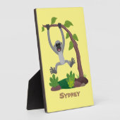 かわいいハッピーギボンエイプアニメイラストレーション フォトプラーク (側面)