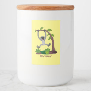 かわいいハッピーギボンエイプアニメイラストレーション フードラベル