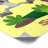 かわいいハッピーギボンエイプアニメイラストレーション ポスター (角)