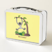 かわいいハッピーギボンエイプアニメイラストレーション メタルランチボックス (裏面)