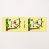 かわいいハッピーギボンエイプアニメイラストレーション ヨガマット (裏面(横))