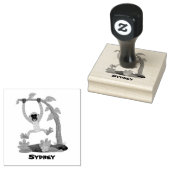 かわいいハッピーギボンエイプアニメイラストレーション ラバースタンプ (押印)