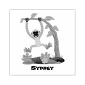 かわいいハッピーギボンエイプアニメイラストレーション ラバースタンプ (インプリント)