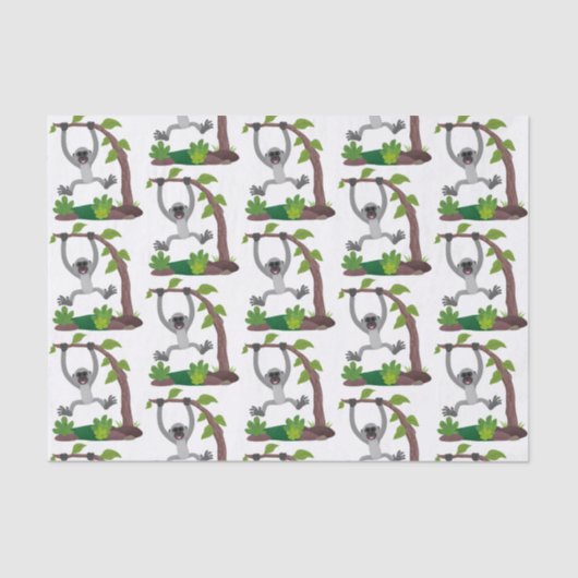 かわいいハッピーギボンエイプアニメイラストレーション 薄葉紙 (正面)