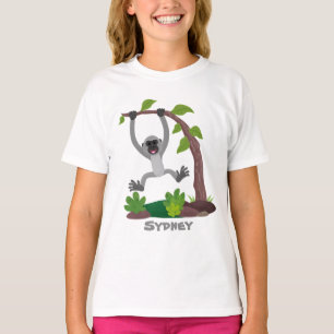 かわいいハッピーギボンエイプアニメイラストレーション Tシャツ