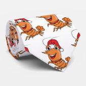 かわいいハッピークリスマスエビの漫画イラストレーション ネクタイ (ロール)