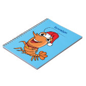 かわいいハッピークリスマスエビの漫画イラストレーション ノートブック (左側)