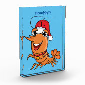 かわいいハッピークリスマスエビの漫画イラストレーション フォトブロック (左)