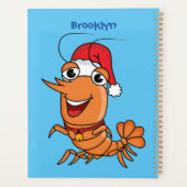 かわいいハッピークリスマスエビの漫画イラストレーション プランナー手帳 (裏面)