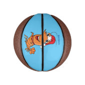 かわいいハッピークリスマスエビの漫画イラストレーション ミニバスケットボール (縦)