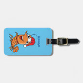 かわいいハッピークリスマスエビの漫画イラストレーション ラゲッジタグ (正面横)