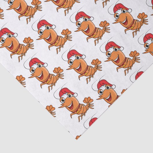 かわいいハッピークリスマスエビの漫画イラストレーション 薄葉紙 (詳細)