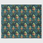 かわいいハッピークリスマスパターン ラッピングペーパー (フラット)