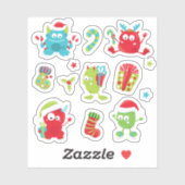 かわいいハッピークリスマスホリデーモンスターズ シール (シート)