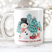 かわいいハッピークリスマス雪だるま コーヒーマグカップ