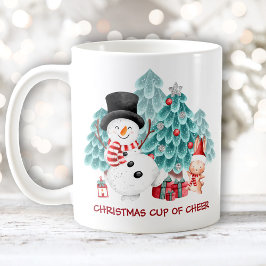 かわいいハッピークリスマス雪だるま コーヒーマグカップ