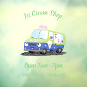 かわいいハッピークリームトラックパーソナライズされた漫画 ウィンドウサイン (シート3)