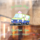 かわいいハッピークリームトラックパーソナライズされた漫画 ウィンドウサイン (シート2)