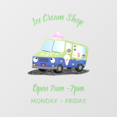 かわいいハッピークリームトラックパーソナライズされた漫画 ウィンドウサイン (シート)