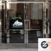 かわいいハッピークリームトラックパーソナライズされた漫画 ウィンドウサイン (オフィスドア)