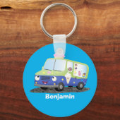 かわいいハッピークリームトラック漫画 キーホルダー (正面)