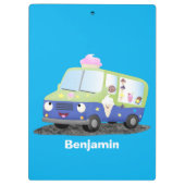 かわいいハッピークリームトラック漫画 クリップボード (裏面)