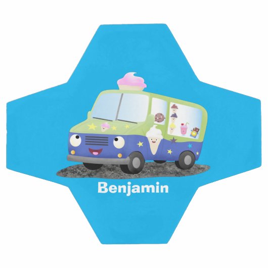 かわいいハッピークリームトラック漫画 サッカーボール (フラット)