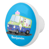 かわいいハッピークリームトラック漫画 セラミックノブ (右)