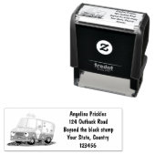 かわいいハッピークリームトラック漫画 セルフインキングスタンプ (インサイチュ)