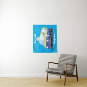 かわいいハッピークリームトラック漫画 タペストリー (インサイチュ)