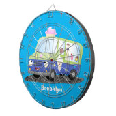 かわいいハッピークリームトラック漫画 ダーツボード (正面右)