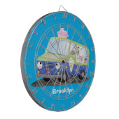 かわいいハッピークリームトラック漫画 ダーツボード (正面左)