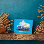 かわいいハッピークリームトラック漫画 フォトプラーク (側面)