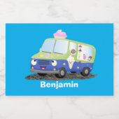 かわいいハッピークリームトラック漫画 フードラベル (シングルラベル)