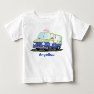 かわいいハッピークリームトラック漫画 ベビーTシャツ