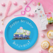 かわいいハッピークリームトラック漫画 ペーパープレート (パーティー)