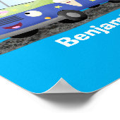 かわいいハッピークリームトラック漫画 ポスター (角)