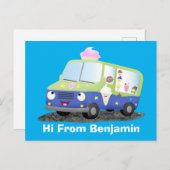 かわいいハッピークリームトラック漫画 ポストカード (正面/裏面)