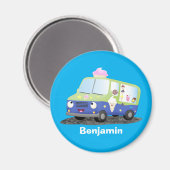 かわいいハッピークリームトラック漫画 マグネット (正面/裏面)